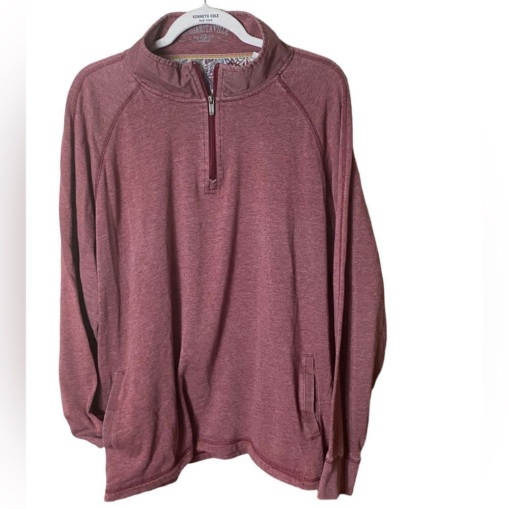 MARGARITAVILLE Men’s Sz XXL Maroon 1/4 Zip Pullover Athletic Casual Sweater